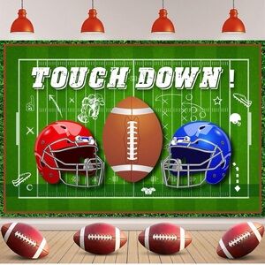 Touch Down Football Backdrop, 3 x 5, on Football Party Decorations,Football